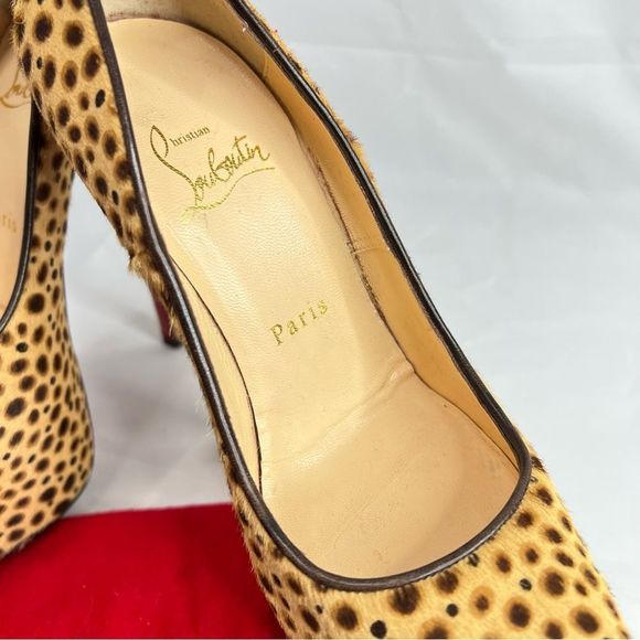 CHRISTIAN LOUBOUTIN Daffodil 160 brown pony jungle cheetah print platform - Picture 3 of 15